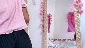 Chubby Latina babe farts loudly preparing for date