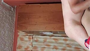 Neighbor's horny pussy and ass get gaping anal when husband is away