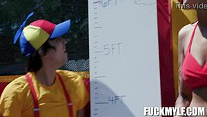 Ricky's carnival wrestling with Bella