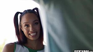 Wow, petite ebony cheerleader alexis tae takes rough anal from boyfriend’s stepdad!