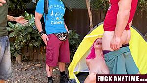 Boys on camping trip, lucky to explore intensively