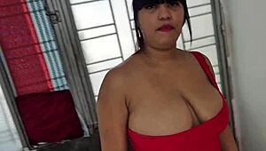 Brunette Sneaks Bathroom Fuck with Neighbor Before Period Hits. Talk About Close Timing!