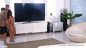 Sara Diamante's Wild Debut with Double Penetration and Anal Quickie