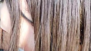 cute brunette bisexual amateur deepthroats in shoes and heels