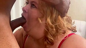 sexy bbw milf gets deepthroat blowjob bent over doggystyle pounding big black cock