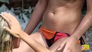 Blonde vs Brunette Pool Fun