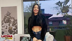 want to see this tiny latina's first creampie in interracial casting?