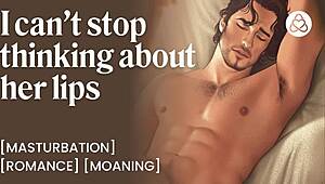 Cumshot on Perfect Lips in Amateur Solo Moaning POV Fantasy