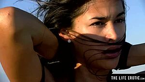 i'm this perfect latina teen, masturbatin hard with ring gag in desert, crazy orgasm