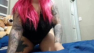 Brazilian beauty with pierced nipples plays with her juicy assets solo