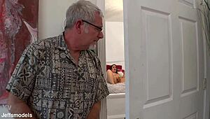 Hey, watch this perverted geezer creampie curvy Rose LaReine JM1207!