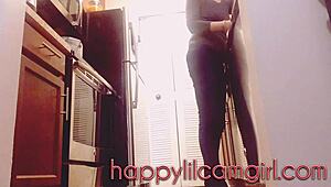 Giantess Dominates Kitchen Cleaning