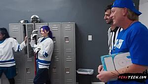 Sneaky Sex At Locker Room With Big Cock Turns Into Chaos