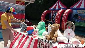 Ricky's carnival wrestling with Bella