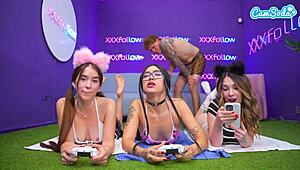 Hot Latina Gamer Girl Plays And Rides