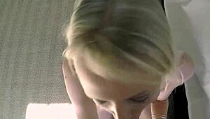 A young blonde is having fun at home in POV style with POVD