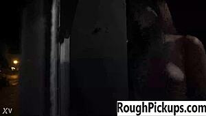 Humiliated bitch picked up and degraded outdoors