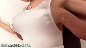 Exquisite Ballerina Girl in Stockings Dances with Passion