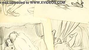 Explore Vintage Erotic Drawings in Retro Hentai Style!