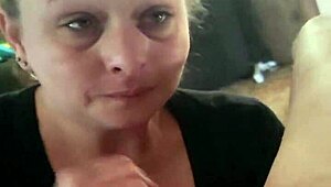 Best sloppy blowjob from sexy blonde milf wife 😍