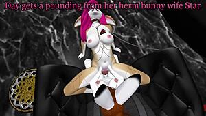 The slave is being trained by her harsh and demanding owner