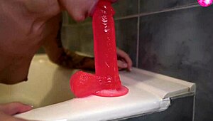 Cute Amateur Girl Uses Big Dildo for Solo Close-Up Play in Fetish Session