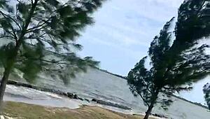 Blonde beach blowjob for ten!