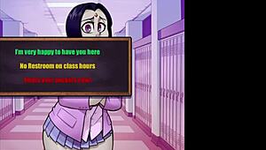 The man treated the anal hole of a raven schoolgirl like trash