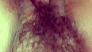 Hairy Pussy Fucked, Clit Swells To Micro Penis Size