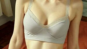 i model flowery panties in lingerie with cute barefoot feet