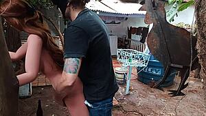 Ruiva Latina Amateur Uses Sex Toy for Outdoor Solo Cuzinho Play