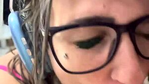 I'm fucking my stepdaughter's grandma during her online video call