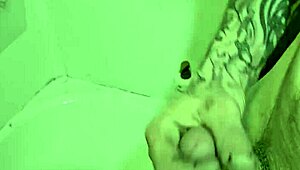 I was rubbing my cock in and out under the shower stream, feeling every naked inch get harder.