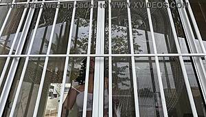 Wife in tight clothes cleans house and receives cum in mouth