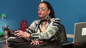 Hey, watch Camilla Jolie dominate in latex at the office! 😈