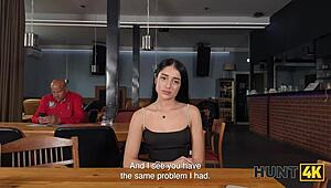 Hey, hunter spotted pretty petite ara mix in cafe and banged her in toilet