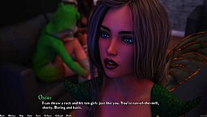 busty blonde college girl begs in 3d game on couch