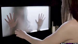 this redhead lesbian flick gets wild with shaved babes hitting orgasm in a full storyline movie