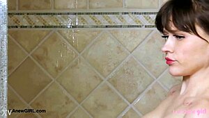 fresh-faced blonde prepares for interview after shower