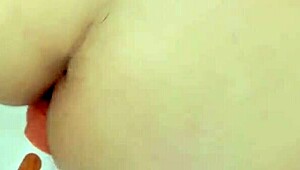 i caught my wife playing with her big dildo in the shower.