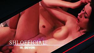 Gorgeous Brunette Gets Off In Shower!