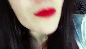 I saw the hot brunette backstage, she was so submissve