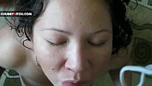 Facial for a young chubby guy who loves to fuck