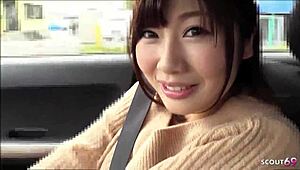 Japanese teen sucked by old guy in car for first uncensored jav.