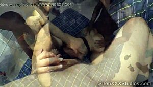 Latina slut fucked in the garage by many guys