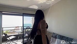 Hot Latina babe seduces painter for steamy doggystyle in apartment