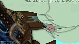 red haired woman receives big black cock attention