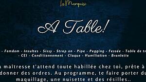 French Audio Femdom Milking Table for Sissy CEI