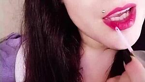 I saw the hot brunette backstage, she was so submissve