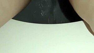 Pregnant pornstar in public toilet